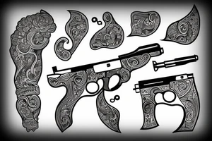 black gun tattoo idea