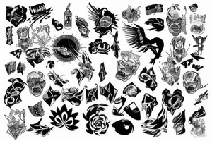 nóż czarny tattoo idea