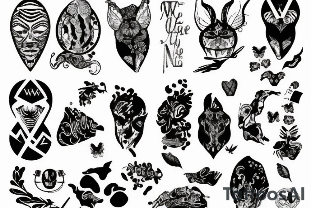 nóż czarny z wężem tattoo idea