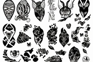 nóż czarny z wężem tattoo idea
