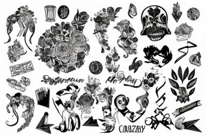 nóż czarny z wężem tattoo idea