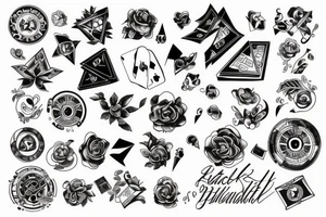 Black cards and roulette tattoo idea