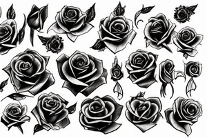 Black roses and roulette tattoo idea