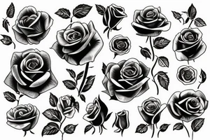 Black roses and roulette tattoo idea