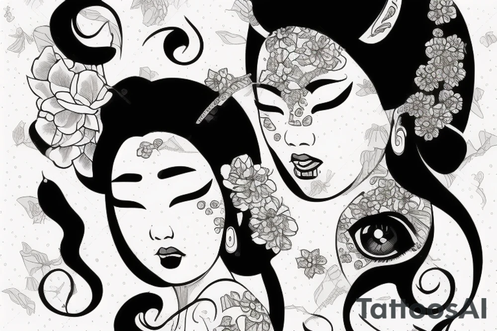 Crying geisha eye tattoo idea