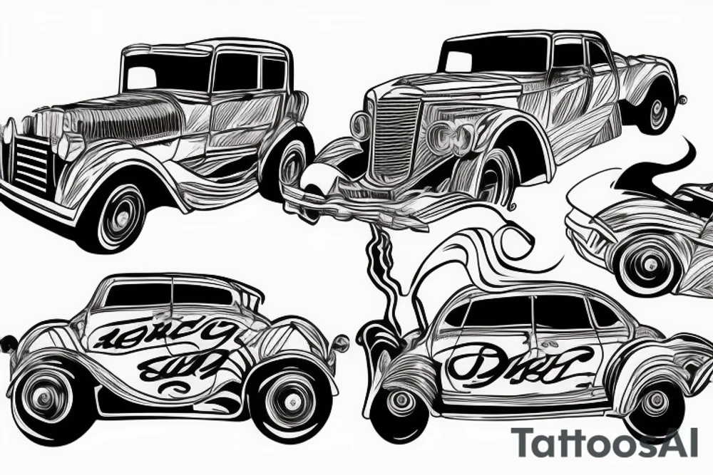 Car drifting tattoo idea
