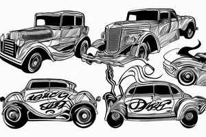 Car drifting tattoo idea