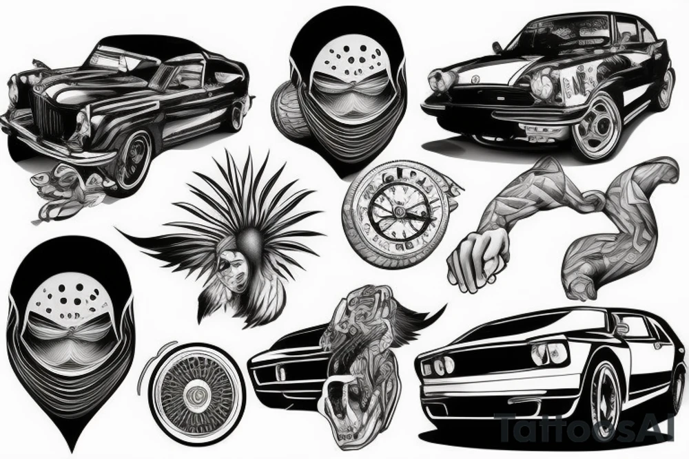 Car drifting tattoo idea