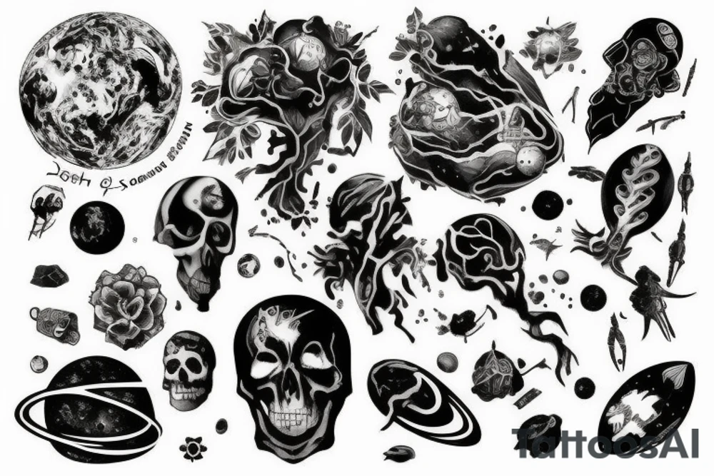 DEATH EARTH LIFE SPACE tattoo idea