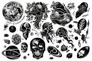 DEATH EARTH LIFE SPACE tattoo idea