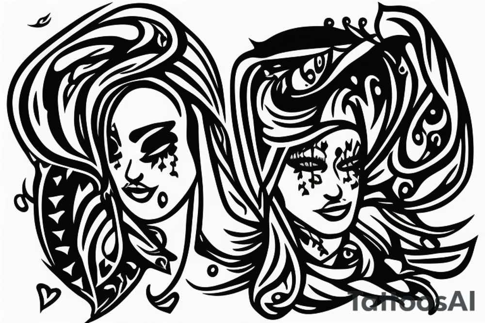 a woman escaping a muslim city tattoo idea