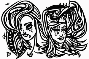 a woman escaping a muslim city tattoo idea