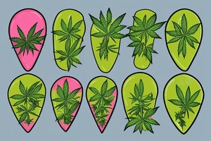 hop cone and marijuana forming a heart tattoo idea