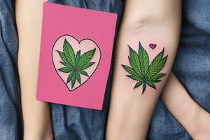hop and marijuana forming a heart tattoo idea