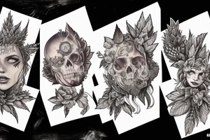 Szyszka chmielu i topek marihuany tworzące serce tattoo idea