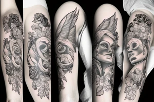 Szyszka chmielu i topek marihuany tworzące serce tattoo idea