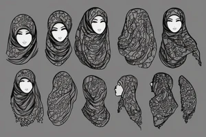 a muslim woman's hair in the wind tattoo idea