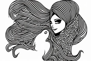 a muslim woman's hair in the wind tattoo idea