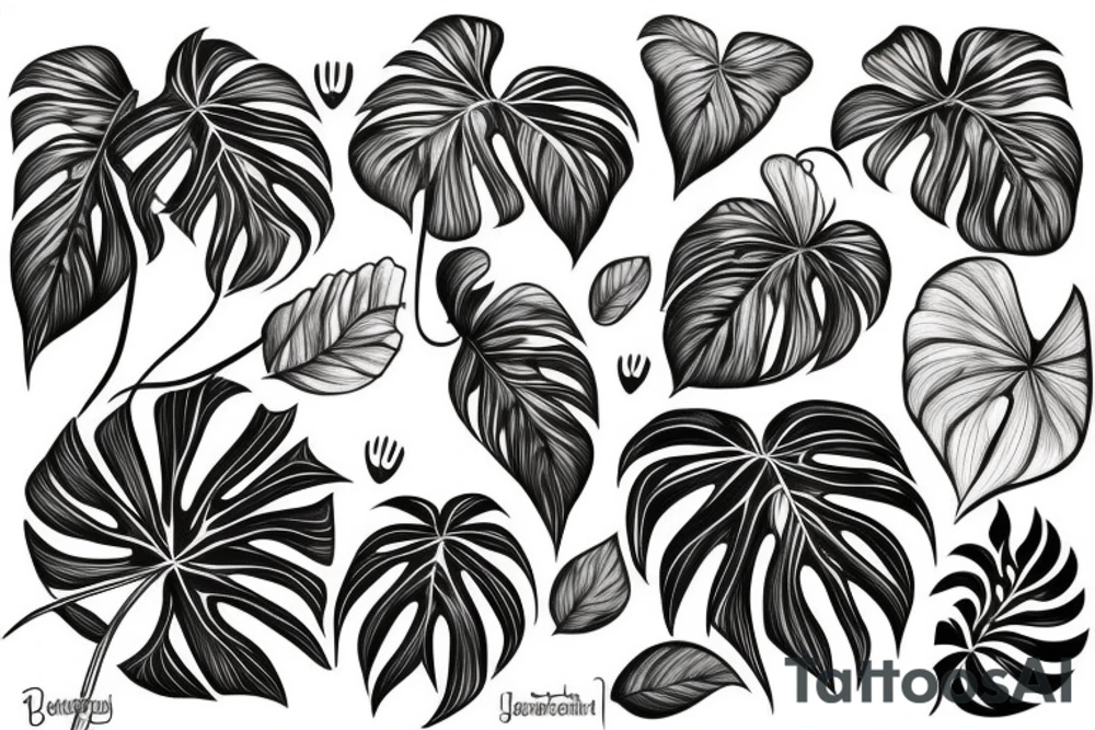 Monstera tattoo idea