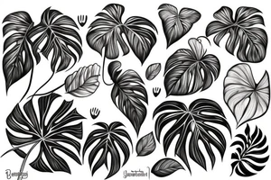 Monstera tattoo idea