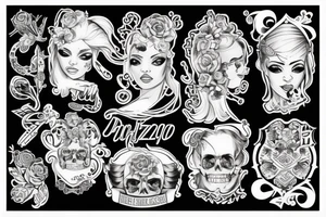Wednesday  za nią pajęczyna nad nią latają nietoperze przy jej nodze siedzi czarny kot tattoo idea