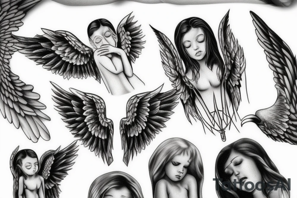 Crying angel tattoo idea