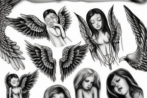 Crying angel tattoo idea