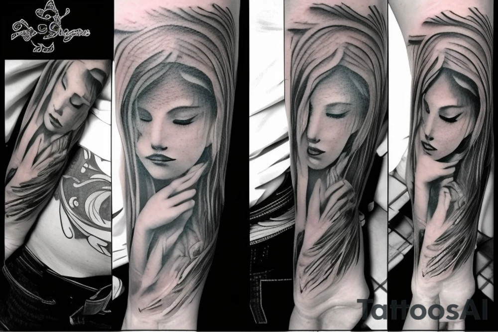 Crying angel tattoo idea