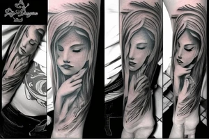 Crying angel tattoo idea