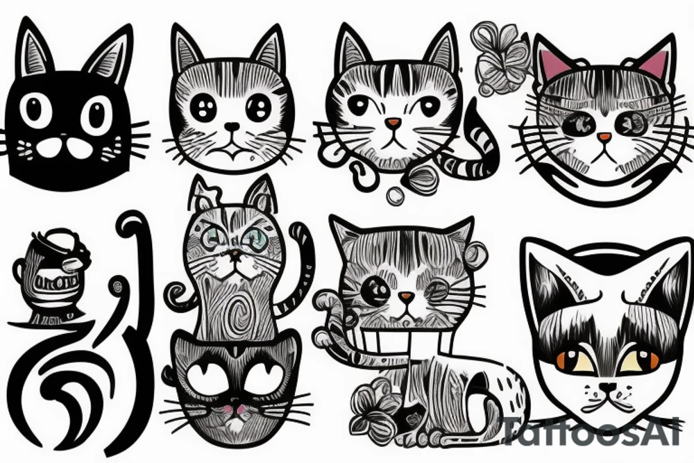 Funny cat tattoo idea