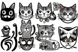 Funny cat tattoo idea