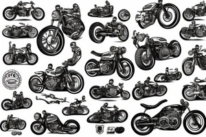 Motocycle cafe racer man tattoo idea