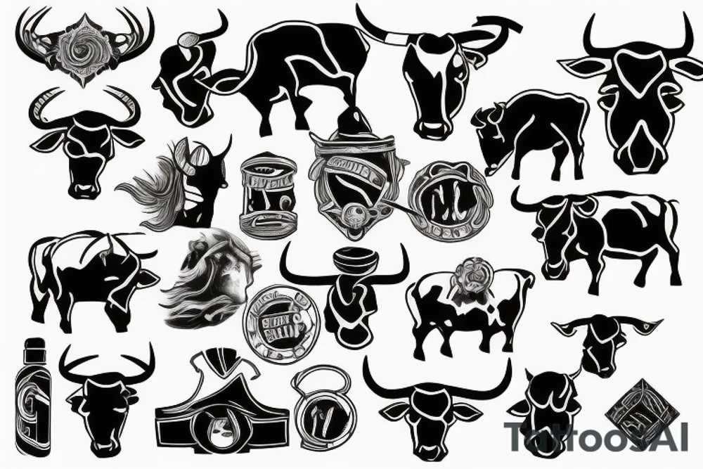 Black bull tattoo idea