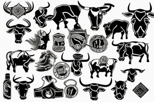 Black bull tattoo idea
