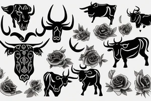 Black bull tattoo idea