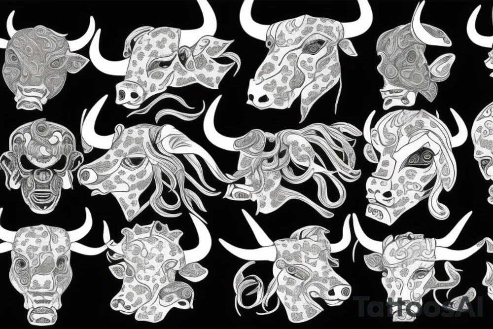 Black bull tattoo idea
