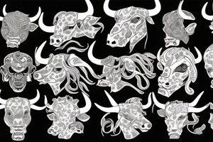 Black bull tattoo idea