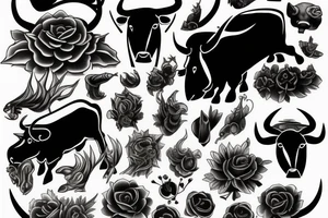 Black bull tattoo idea