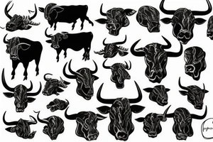 Black bull tattoo idea