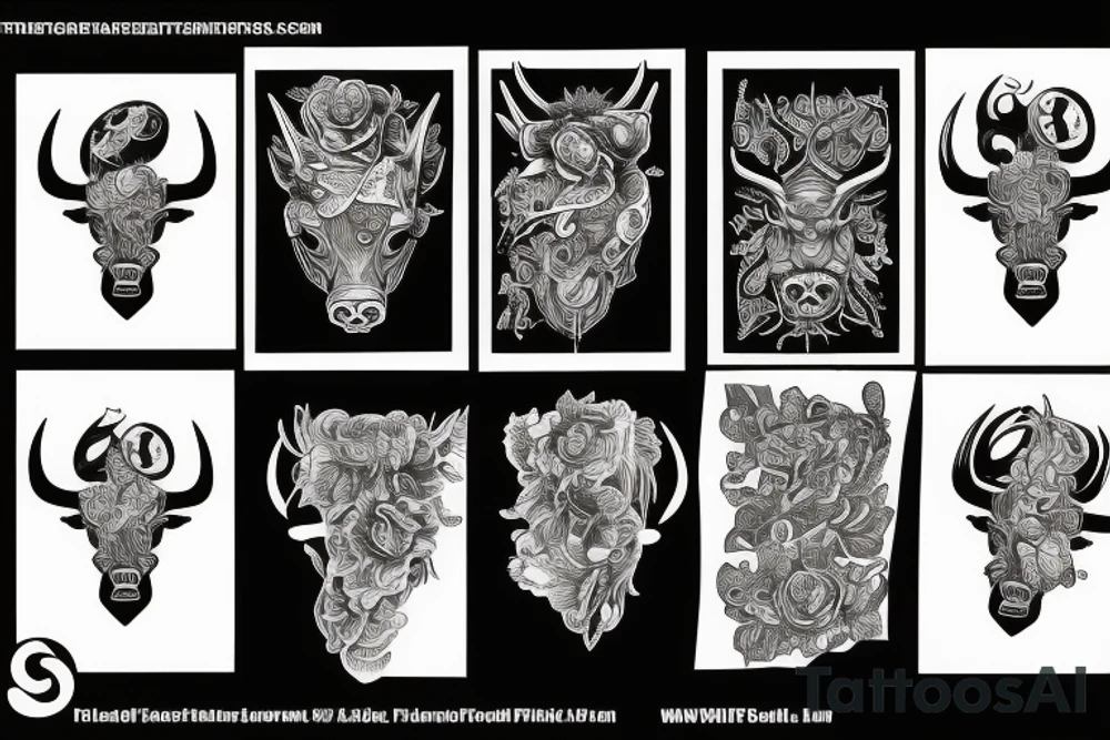 Black bull tattoo idea