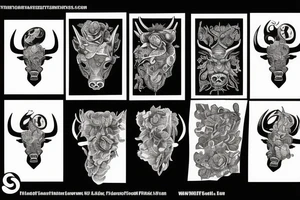 Black bull tattoo idea