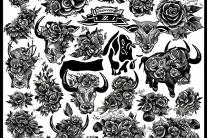 Black bull tattoo idea