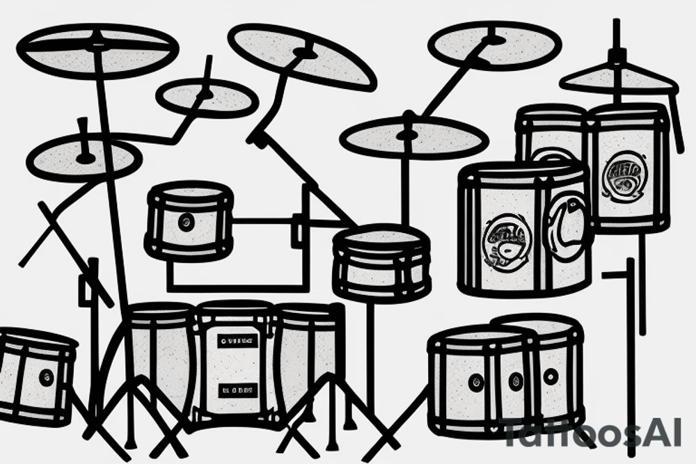 Drummer and drumkit tattoo idea