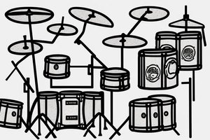 Drummer and drumkit tattoo idea