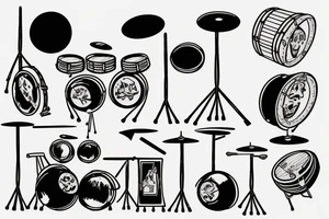 Drummer and drumkit tattoo idea