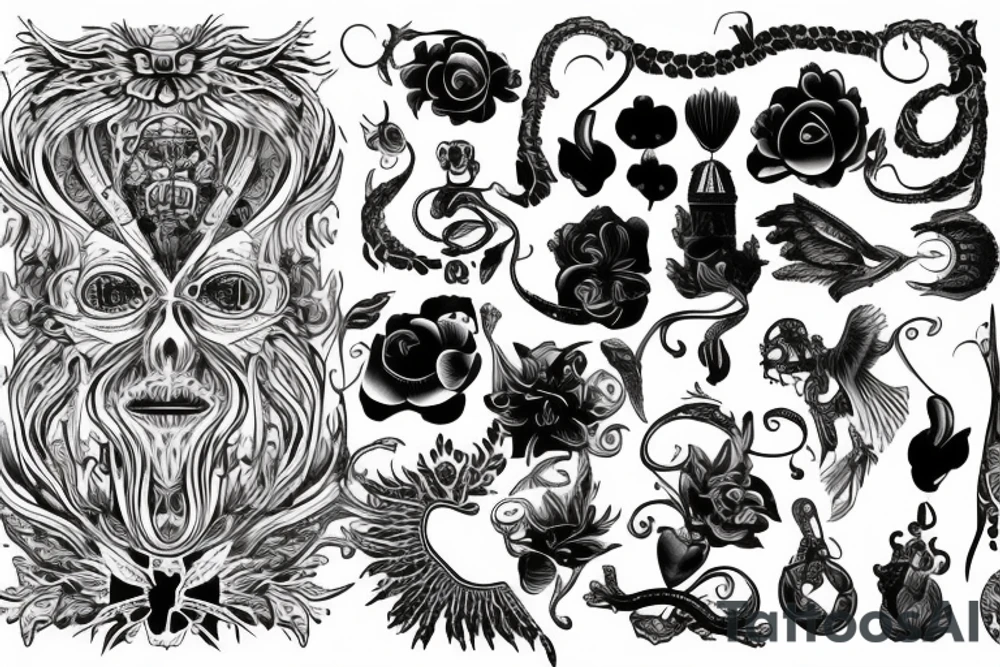 motyw śmierci, choroby demencji, pamięci po bliskiej osobie tattoo idea