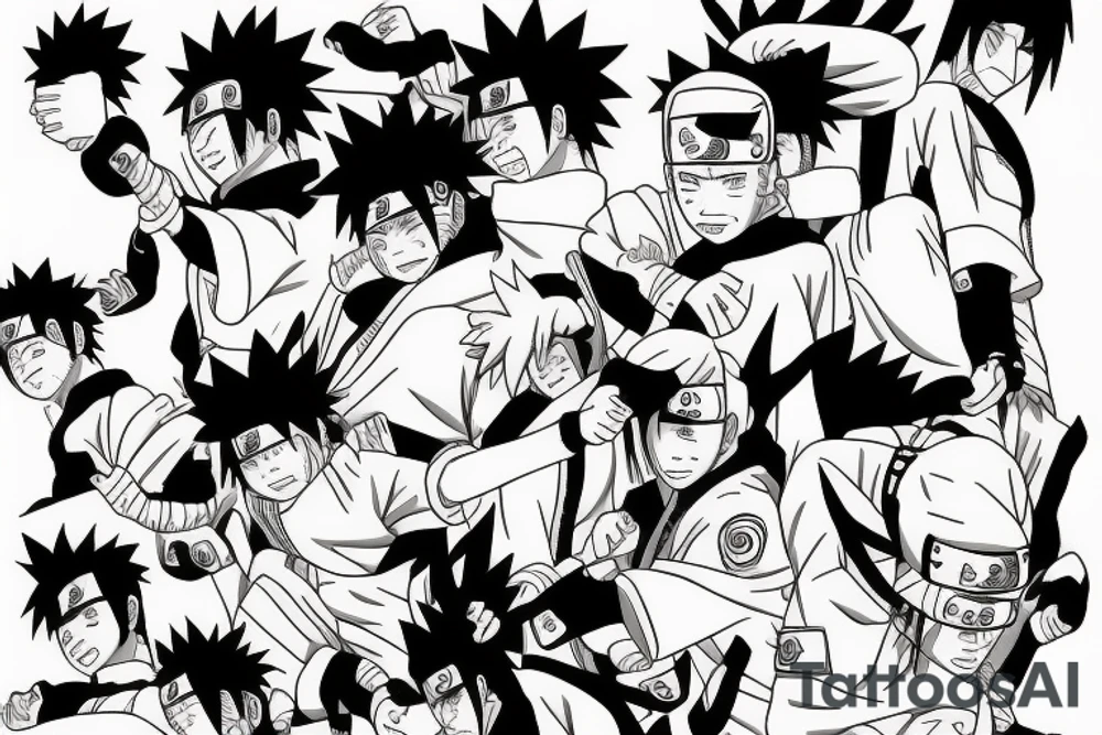 Naruto and sasuke fight tattoo idea