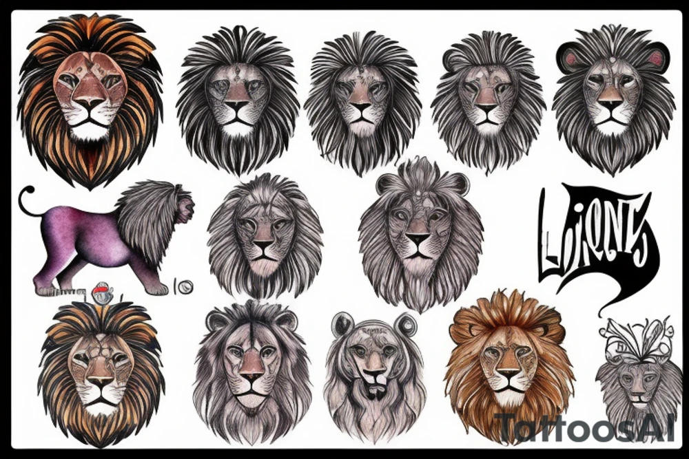 head lion tattoo idea