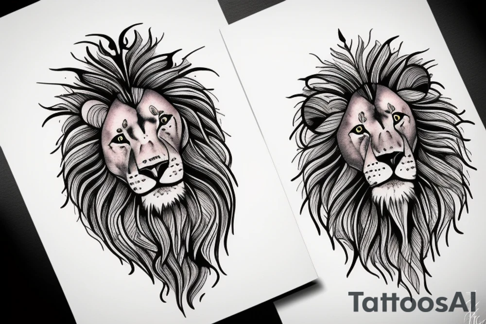 head lion tattoo idea
