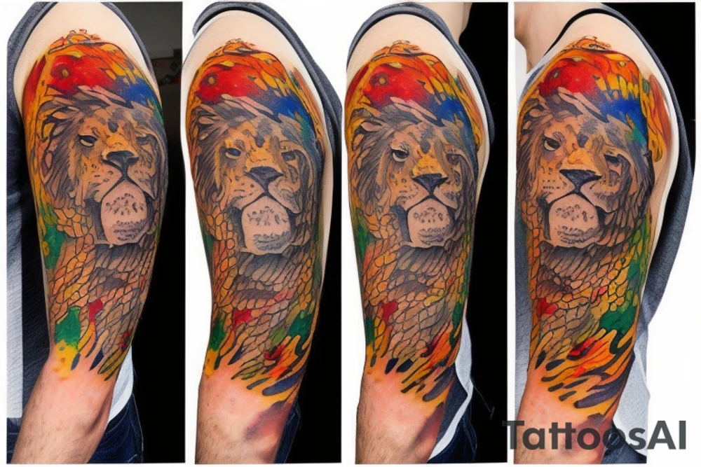 head lion tattoo idea